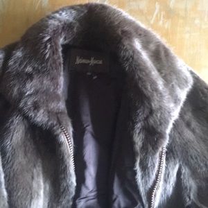 Brown sable mink jacket zip front